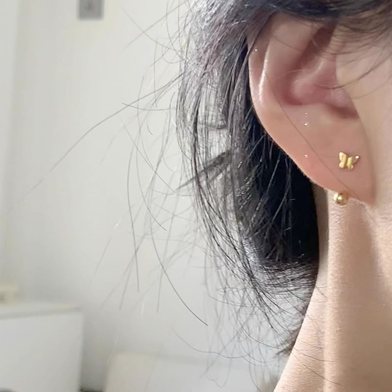 925 Butterfly Barbell Earring Sterling Silver