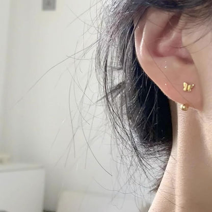 925 Butterfly Barbell Earring Sterling Silver