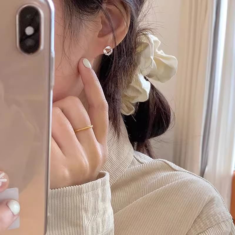 Twisted Earring Silver Barbell 925 Sterling