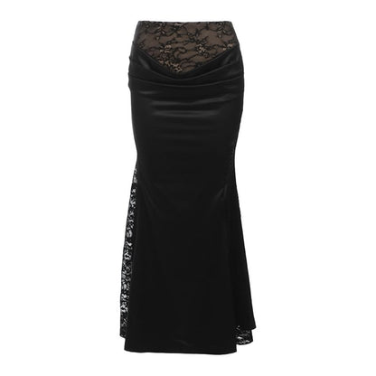 Ruffle Off-Shoulder Bustier with Lace Mermaid Skirt