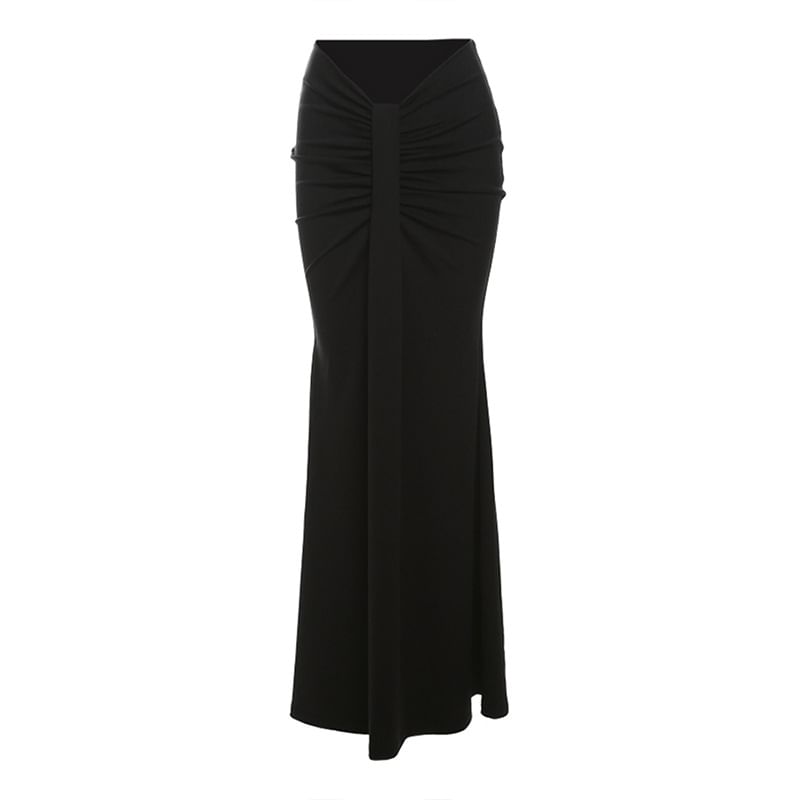 Fitted Mock Neck Lace Crop Top and Low-Rise Pencil Skirt Set
