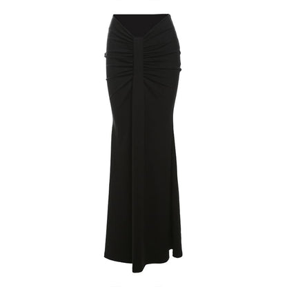 Fitted Mock Neck Lace Crop Top and Low-Rise Pencil Skirt Set