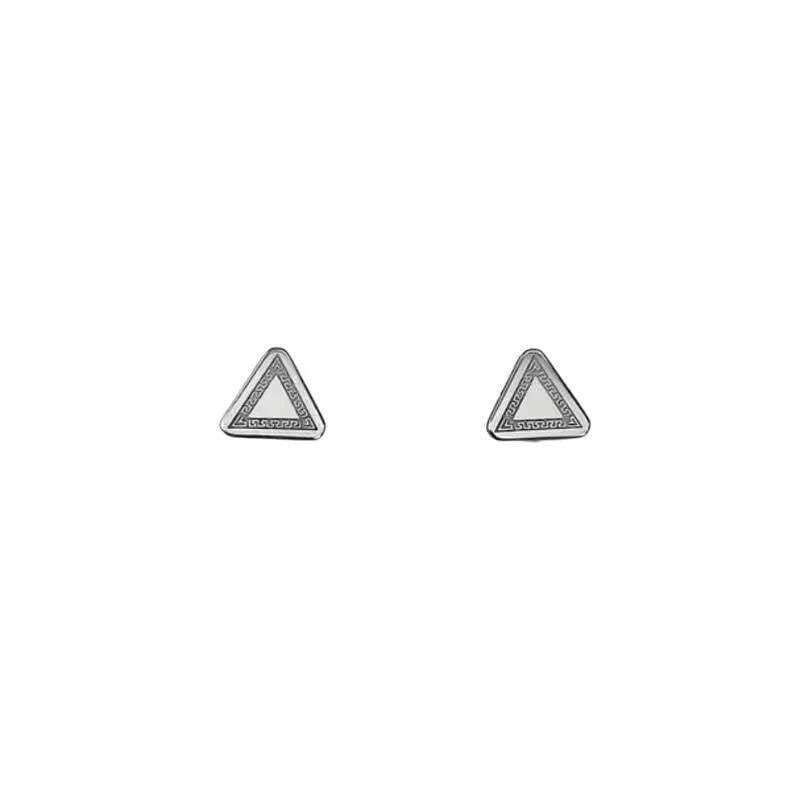 Geometric Alloy Stud Earrings - Triangular Set