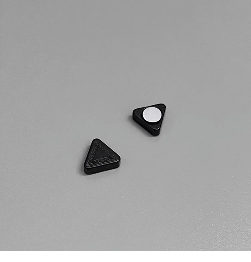 Geometric Alloy Stud Earrings - Triangular Set