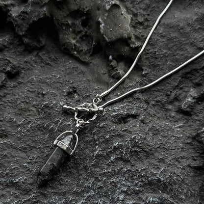 Faux Gemstone Pendant Necklace - Alloy