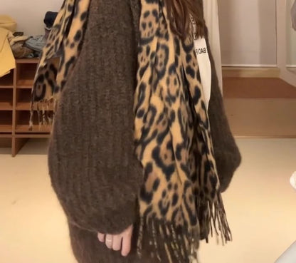 Ribbed Hooded Oversized Cardigan