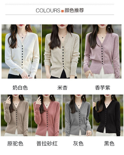 Ribbed V-Neck Cardigan