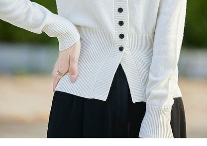 Ribbed V-Neck Cardigan