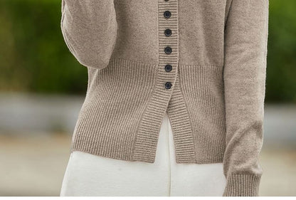 Ribbed V-Neck Cardigan