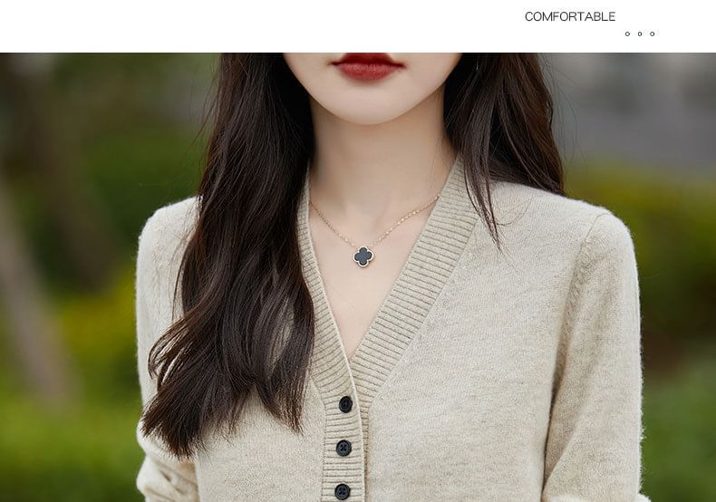 Ribbed V-Neck Cardigan