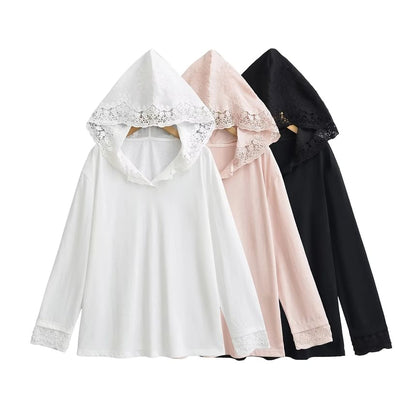 Lace Trim Hoodie