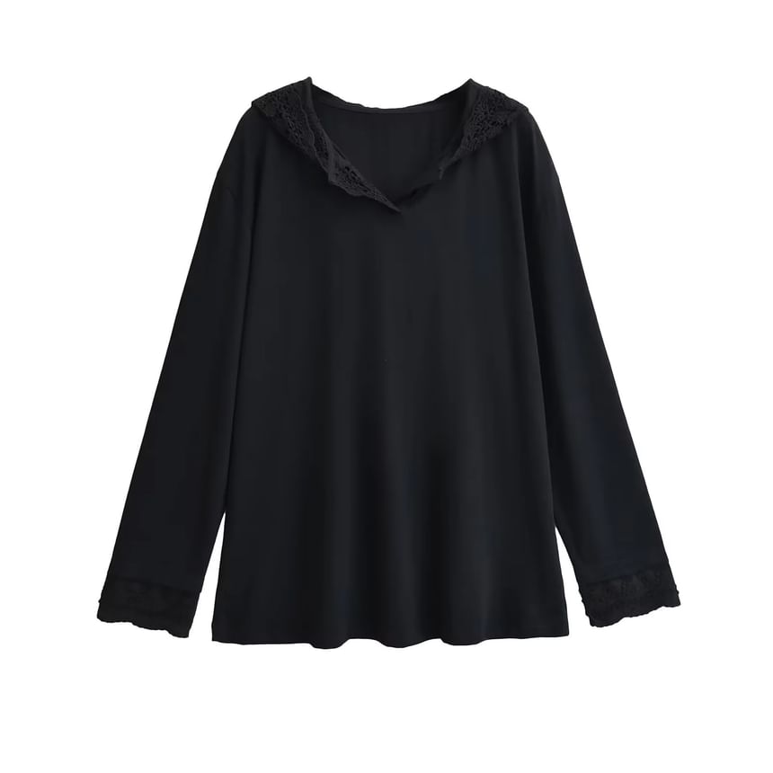 Lace Trim Hoodie