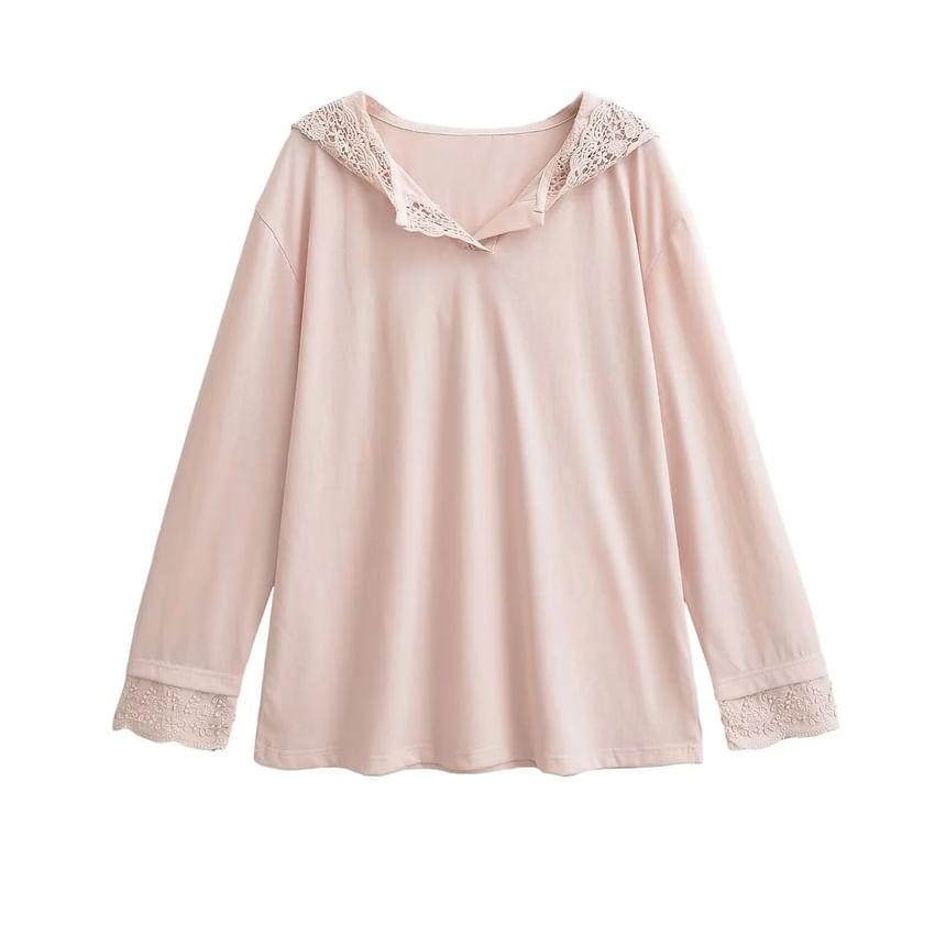 Lace Trim Hoodie