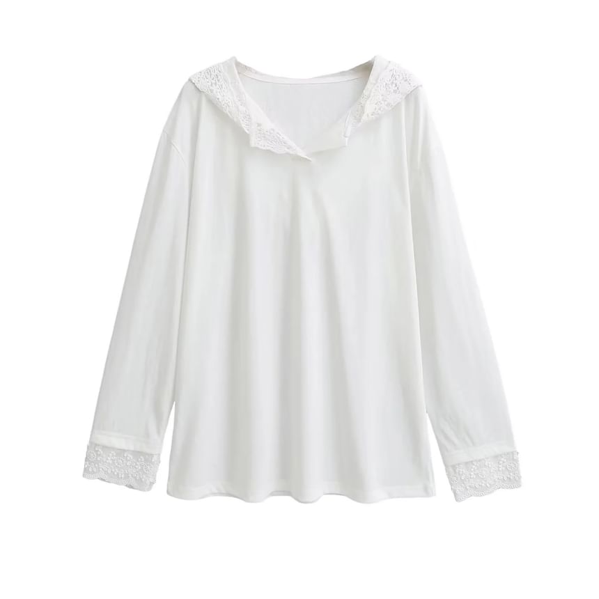 Lace Trim Hoodie