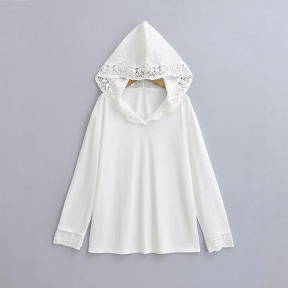 Lace Trim Hoodie