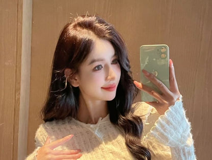 Round Neck Long-Sleeve Lace Top