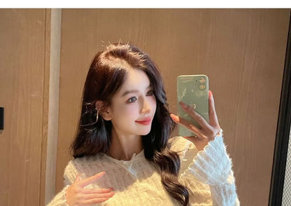 Round Neck Long-Sleeve Lace Top