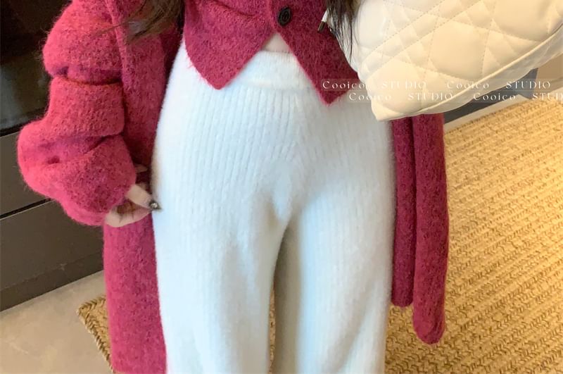 Knit Crop Tube Top + Open Front Cardigan Set