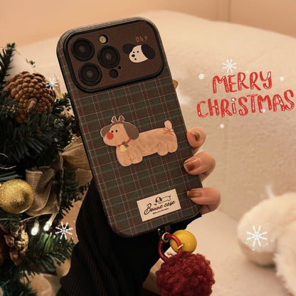 Plaid / Phone Charm Pom Set Case Bell Dog