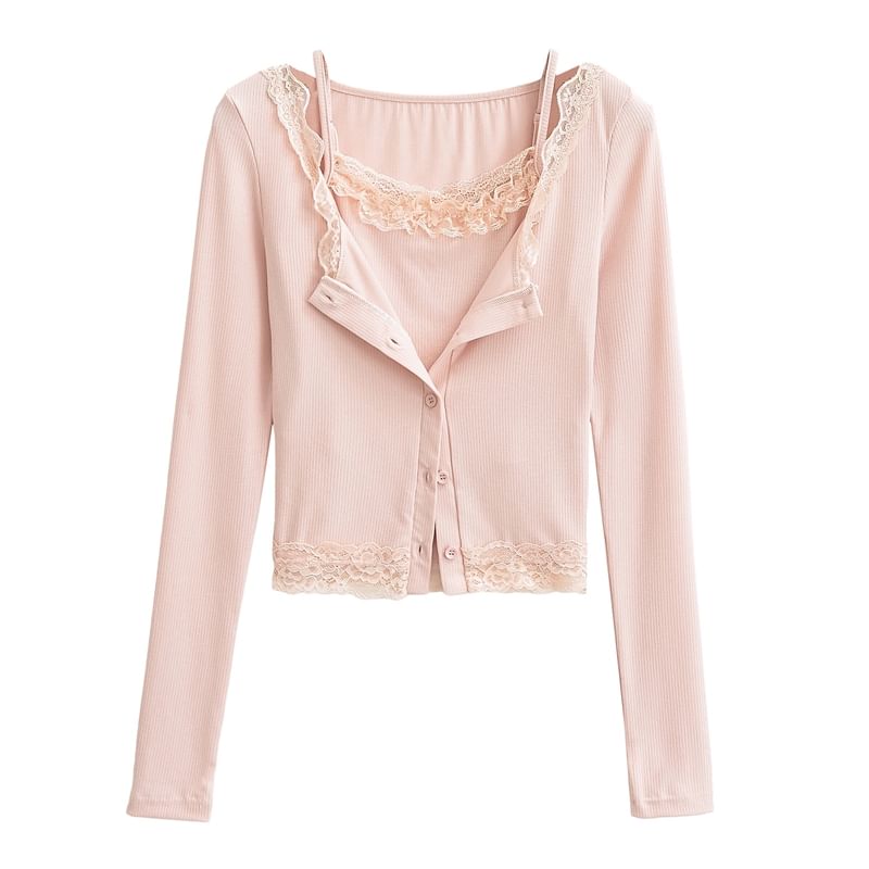 Lace Cami and Cropped Cardigan Set