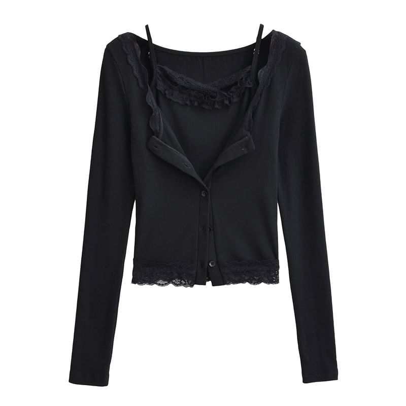 Lace Cami and Cropped Cardigan Set