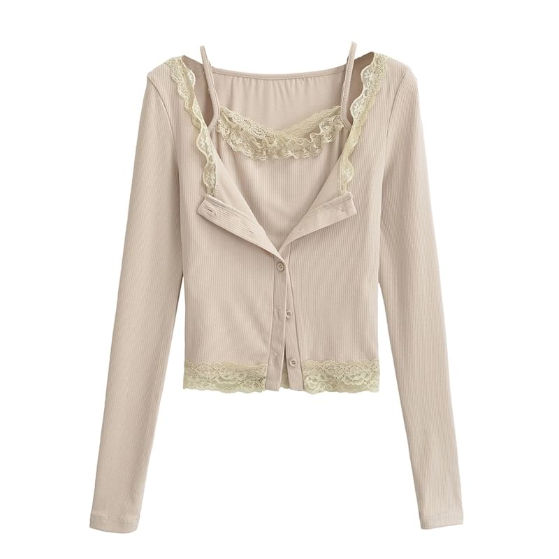 Lace Cami and Cropped Cardigan Set