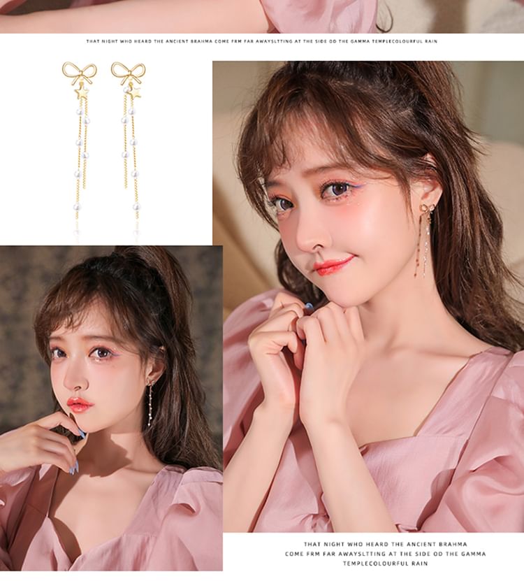 Drop Earring / Star Threader Bow