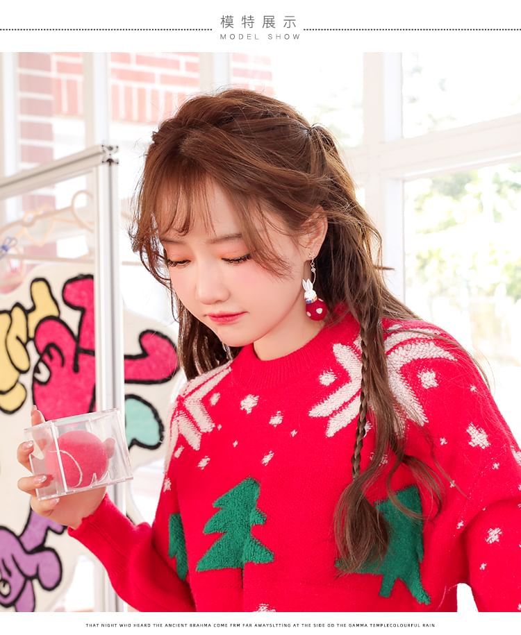 Dangle Felt Rabbit Earring