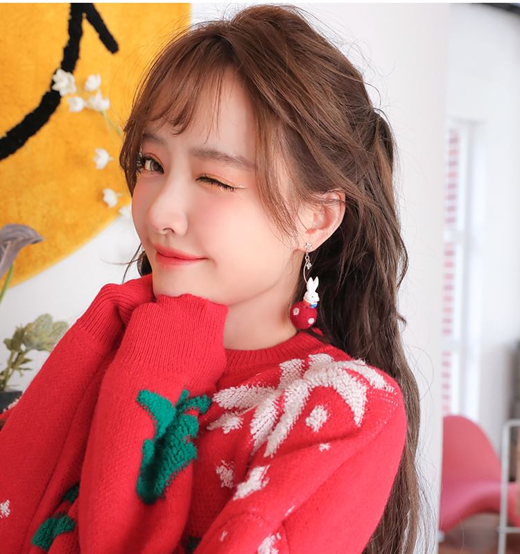 Dangle Felt Rabbit Earring