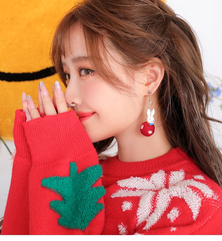 Dangle Felt Rabbit Earring