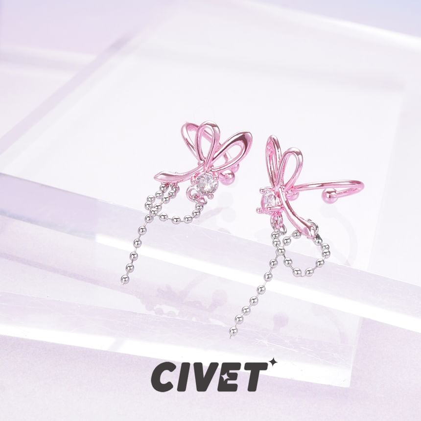 Knot Dangle Rhinestone Alloy Earring