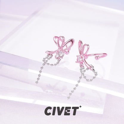 Knot Dangle Rhinestone Alloy Earring