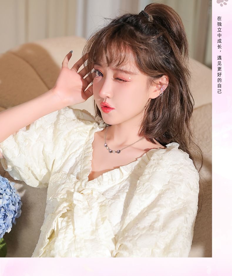 Knot Dangle Rhinestone Alloy Earring