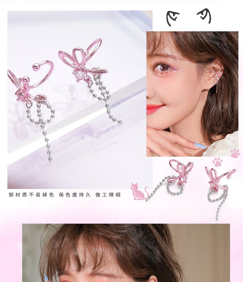 Knot Dangle Rhinestone Alloy Earring