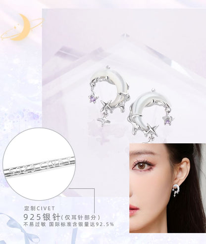 / Ear Rhinestone Alloy Cuff Moon Star Earring Drop