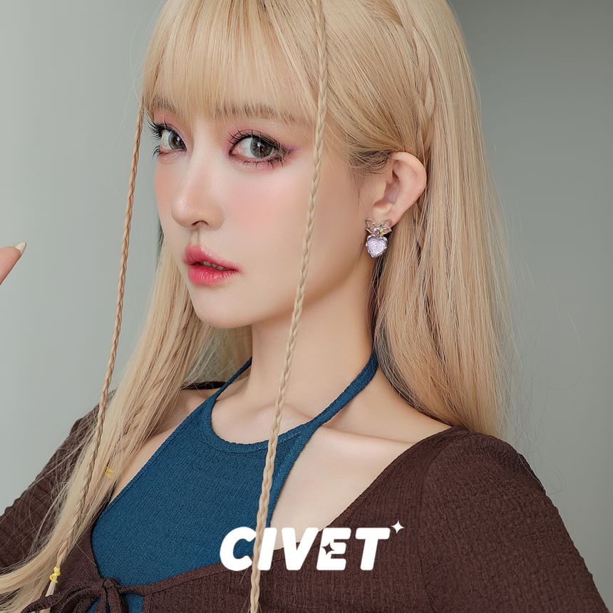 Alloy Drop Bow Heart Earring