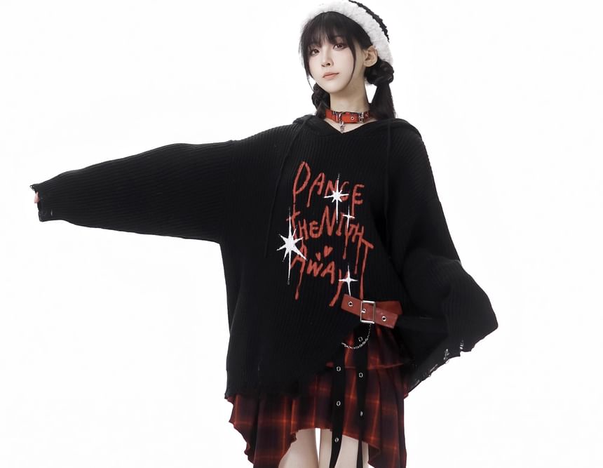 Asymmetric Ruffle Plaid Mini Skirt with High Rise