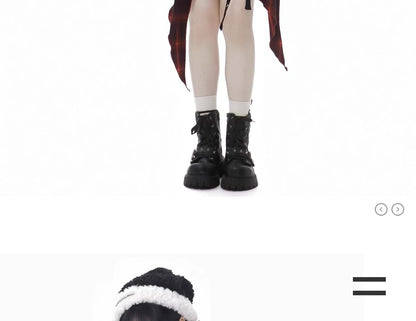 Asymmetric Ruffle Plaid Mini Skirt with High Rise