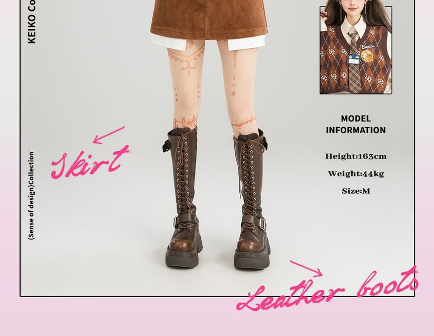Corduroy Mini A-Line Skirt with Mid Waist
