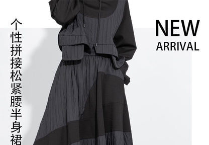 Plain Panel Midi Skirt with Elastic Waist