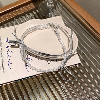 Necklace Heart / Layered Braded Set