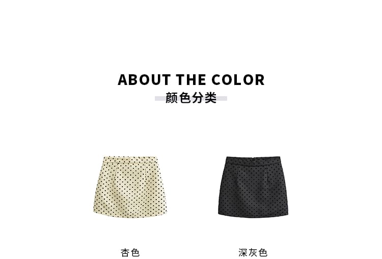Polka Dot Mini Pencil Skirt with High Waist