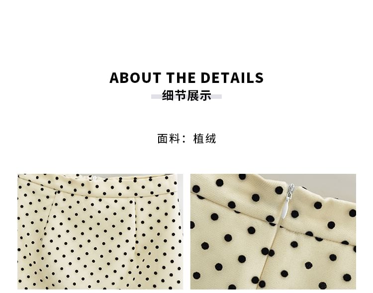 Polka Dot Mini Pencil Skirt with High Waist