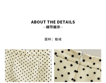 Polka Dot Mini Pencil Skirt with High Waist