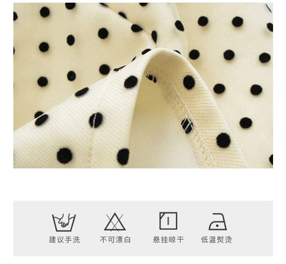 Polka Dot Mini Pencil Skirt with High Waist