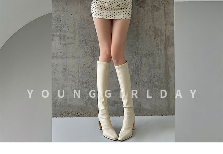 Polka Dot Mini Pencil Skirt with High Waist