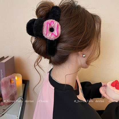 Claw Hair Clip Chenille Donut Acrylic