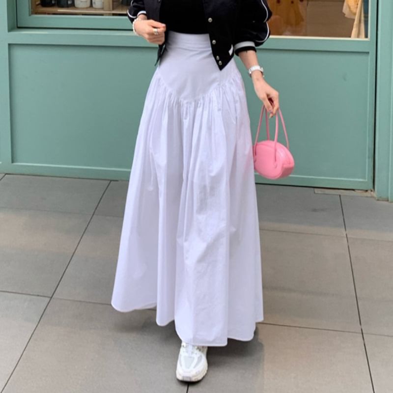 Maxi A-Line Skirt with High Rise