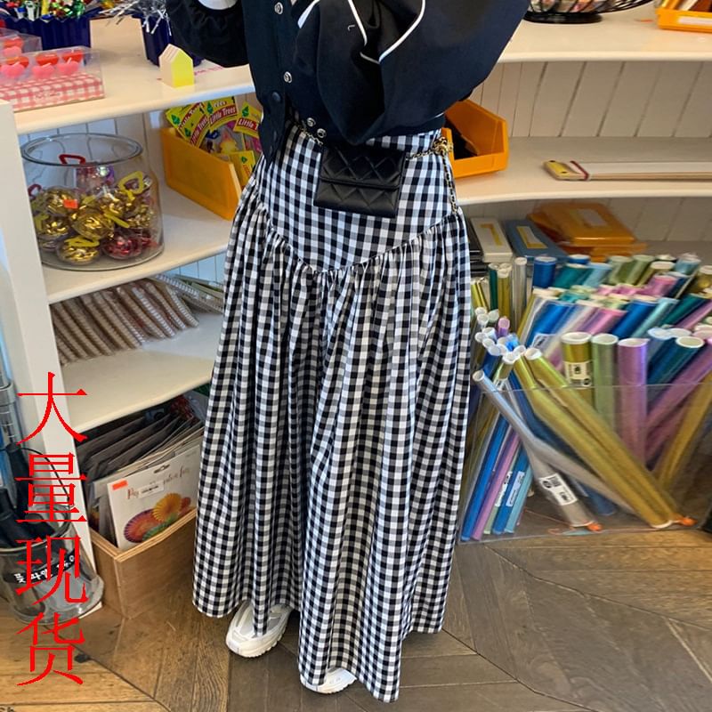 Maxi A-Line Skirt with High Rise