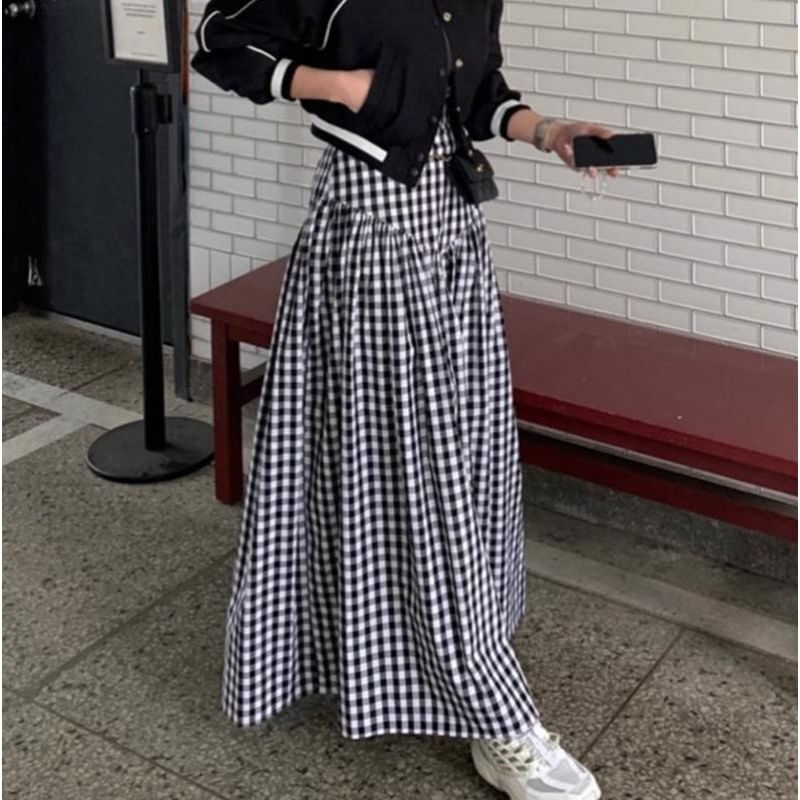 Maxi A-Line Skirt with High Rise